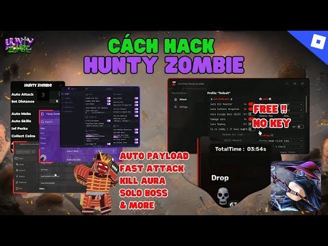 Cách Hack Hunty Zombie – Với Zee Hub (Auto Payload, Fast Attack, Kill Aura, Solo Boss) No Key !!!