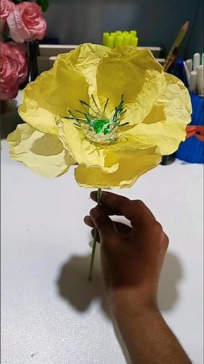DIY Big Paper Flower Making 🌼 | Easy Craft Idea craft