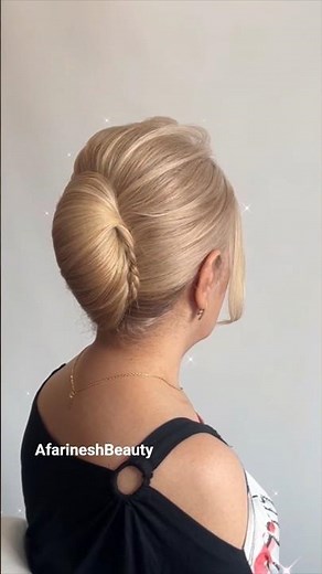 Simple Trick for a Chic French Roll with Braid 👑