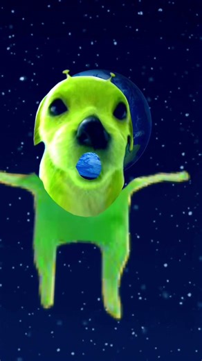 Alien dog sing et is an alien #alien #space #aliendog #Astronaut #magicmixies￼