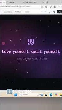 Built a BTS Website using React & Tailwind 💜 | #shorts #tutorial #bts #btsarmy #website #ai #purple