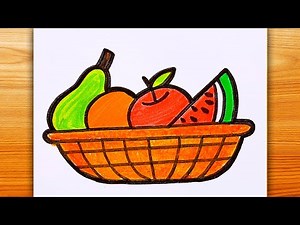How to draw a Fruit basket | Art of Kala