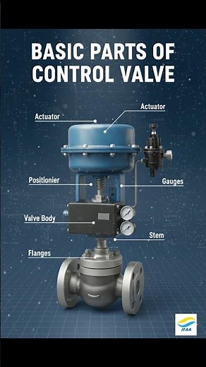 Control Valve Basic Parts Explained with Animation#controlvalve #instrumentation #electrician