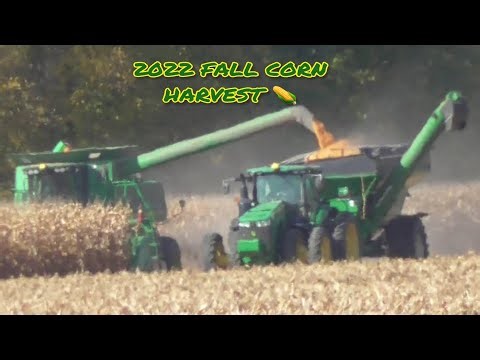 2022 FALL CORN HARVEST 🌽 JOHN DEERE 9670 STS COMBINE SHELLING CORN