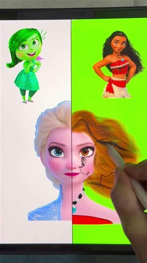 Elsa two side transformation #art