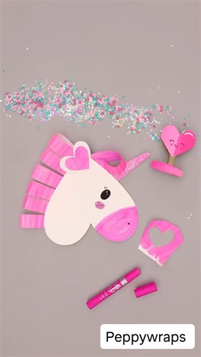 Peppy Wraps 🎀 on Instagram: "🦄✨ Glitter + chart paper = Unicorn magic So cute, so colorful, so fun 💫 #instagram #craft #trending #trendreels #gift"