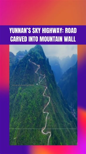 Eyebiokin Kenny Peter on Instagram: "Asphalt clinging to vertical rock 🛣️ Yunnan's Sky Highway defies gravity—carved directly into sheer cliff faces where one side is solid mountain and the other is terrifying drop. This engineering marvel winds through clouds with hairpin turns and minimal guardrails, proving that when terrain offers no flat ground, Chinese infrastructure simply builds roads where most nations would declare passage impossible. #YunnanHighway #SkyHighway #ChinaRoads #MountainDr