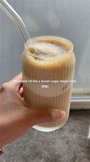 Brown sugar maple latte for my hubby this morning ☕️✨ 10/10 so good!! #icedcoffee #shorts