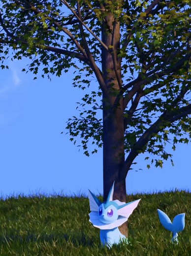Eevee Evolves into Vaporeon - Crystal Animation