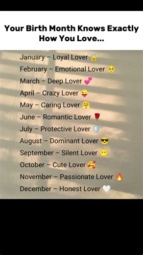 Your Birth Month = Your Love Type 💎😊 (Tag Your Lover!)