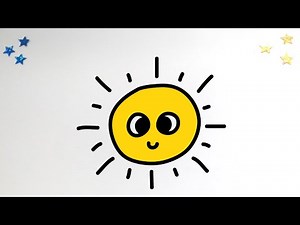 How to draw the SUN - Easy Kids Tutorials for Kids Toddlers Preschoolers