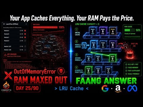 DSA Day 25/90: Your App Caches Everything and Crashes — LRU Cache Fix | Concepts Fire