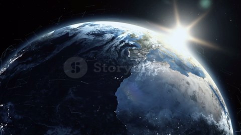 Realistic Sunrise Over Planet Earth 3d Stock Motion Graphics SBV-336815702 - Storyblocks