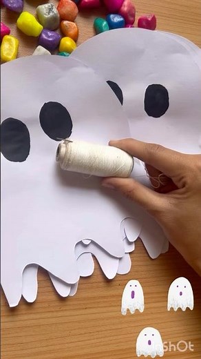 Easy Paper Ghost Garland 🎃 | Simple Halloween Door Decoration 👻✨