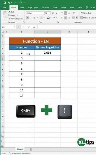 Excel LN Function: Calculate Natural Logarithm with Precision and Ease #reels #shortsvideo