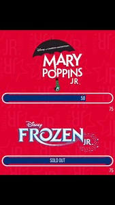 Frozen JR is sold out, and we have limited space available for Mary...