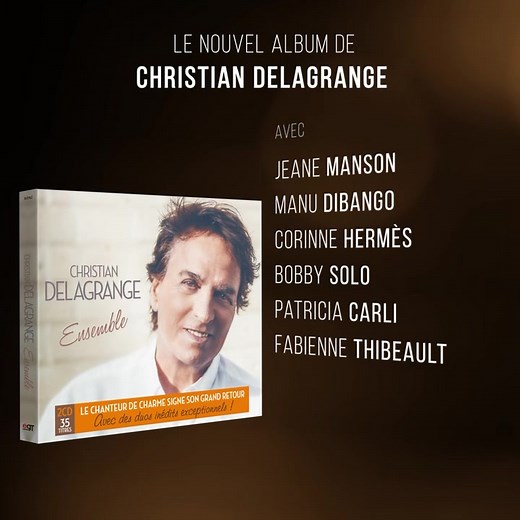[NOUVEL ALBUM] C’est y’est c’est le grand jour ! Toujours aussi heureux de vous présenter un nouvel album et de vous revoir en spectacle. L’album « Ensemble » est disponible à la FNAC : https://www.fnac.com/a17767070/Christian-Delagrange-Ensemble-CD-album#omnsearchpos=1 Je vous embrasse fort ! ⚠️ATTENTION⚠️ Je ne vends pas de CDs sur cette page (ou ailleurs). Méfiez vous des faux comptes qui sautent sur l’occasion, une fois de plus, abusant de votre gentillesse et votre crédulité pour vous souti