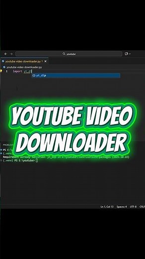 🔥 Python YouTube Video Downloader Hack 💻 | Download Any Video in Seconds Using Python | yt-dlp Trick