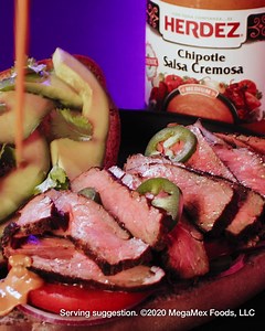 A classic street sandwich – toast a roll, stuff it with ingredients, and splash with new HERDEZ® Chipotle Salsa Cremosa for a smooth fiery finish. MEXICAN IS HERDEZ® | Herdez Brand