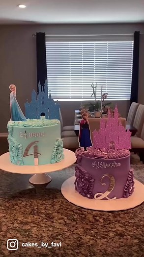 Frozen Theme Birthday Cakes Featuring Elsa and Anna
