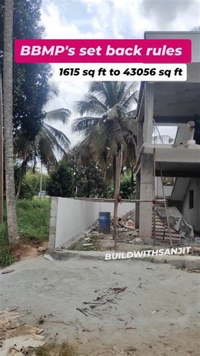ADITI INTERIORS AND CONSTRUCTION 🏡🏠 | Set back rules for 1615 sq ft to 43056 sq ft Front side - 12% Back side - 8% Left side - 8% Right side - 8% Follow these set back rules... | Instagram