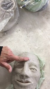 3D Ceramic Face Sculpture 9 - Defining the Nose Bridge