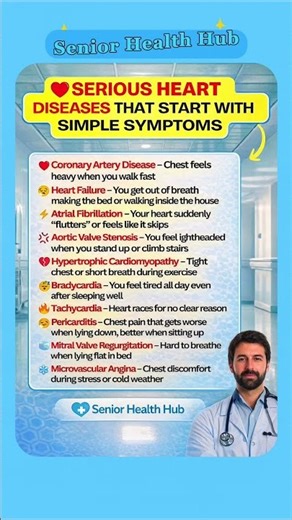 Serious Heart Diseases That Start With Simple Symptoms ❤️ (Over 60 Warning)