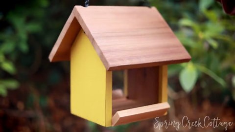 Handcrafted Cedar Bird Feeder, Hanging Wooden Songbird Feeder for Outdoor Garden Decor - Etsy