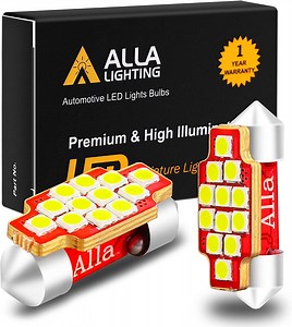 Alla Lighting CANBUS Festoon DE3021 DE3175 LED Bulbs 31mm LED DE3022 6428 DE3175 LED Bulbs for Interior Lights,Map Light,Dome Light,License Plate Light,Courtesy Light,Step Light,6000K Xenon White