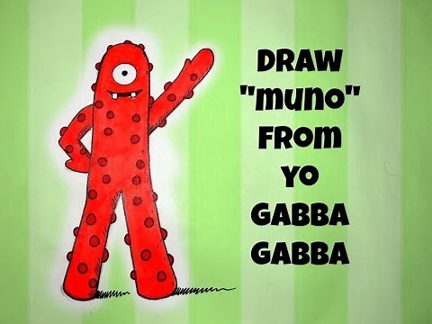 EASY How To Draw Muno From Yo Gabba Gabba