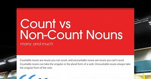 Count vs Non-Count Nouns