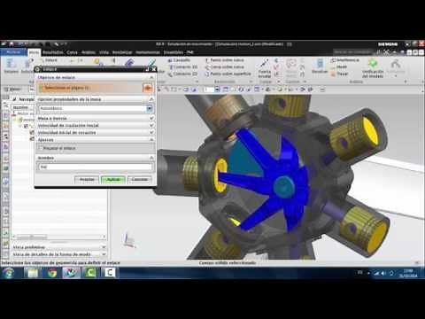 NX 9 How to do Motion Simulation in assembly(Tutorial). Simulación de movimiento de motor en NX9.