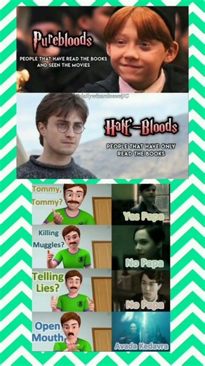 Pureblood vs Half-Blood Potter Fans 😂 | Books vs Movies Meme #shorts #memes #harrypotter #funny