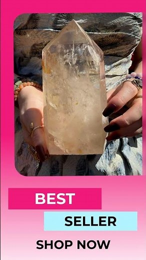 Clear Quartz Crystal Generator: 7" Tower with Rainbow Inclusions