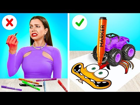 Technique de peinture intelligente pour les débutants ! Idées d'art DIY par 123 GO!