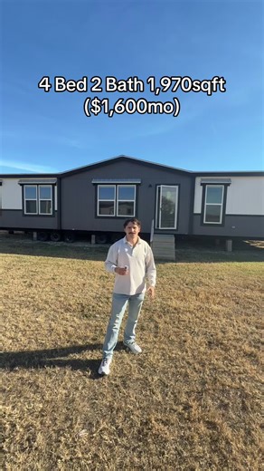 This 2000 square-foot mobile home has the worlds biggest shower. For less than your rent, you can own this luxurious house. This four bed two bath mobile home can be yours today. If you’re sick and tired of paying someone else’s mortgage and sick and tired of the prices of houses. Now is the time to buy your first mobile home. We are located in Atascosa, Texas. If you’re interested, DM me or comment. Or call me at 830-237-4985. We deliver only in Texas. #mobilehomes #manufacturedhome #mobilehome