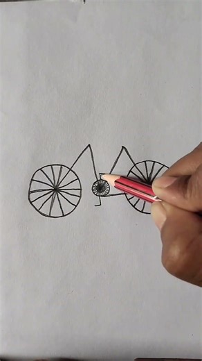 Easy bicycle drawing tutorial ll 🚴ll #bicycleart#easyart #pencilart #viralart #shorts