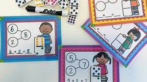 Just add dominoes for Math Center activities for the whole year! This pack covers place value, addition, and number sense! It includes lots of center activities as well as no-prep printables! https://www.teacherspayteachers.com/Product/Domino-Math-3241628 #BTSReadywithTPT | Herding Kats In Kindergarten