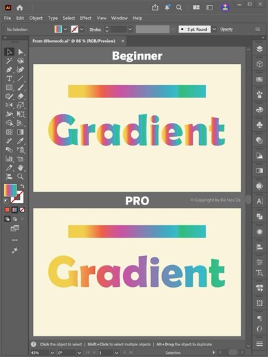 Illustrator Tutorial 2026 | How to Create Editable Gradient Text #benocds