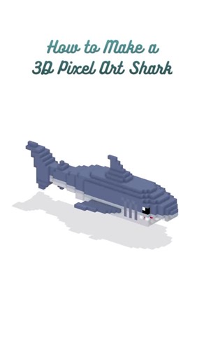Mega Voxels on Instagram: "Ready to try something new? Here’s a 3D Pixel Art Tutorial of a voxel shark we made using our app @megavoxels ! If you enjoyed this video please Like 👍 and Save 💾 #tutorial #arttutorial #processart #process #craft #voxelart #3dart #minecraftart #diy #mc #mcyt #minecraft #howto #art #voxelart"