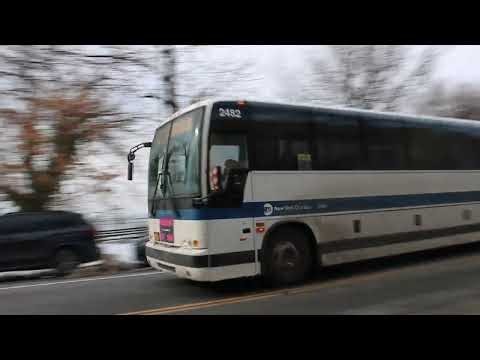 MTA NYCT: 2011 Prevost X3-45 Commuter #2482 on the X27 to Bay Ridge at Shore Rd/MacKay Pl