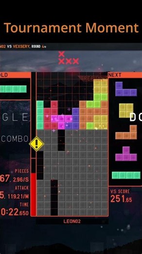 When you play against a Top 20 Tetra League Player in a Tournament 1080 #tetrio #gaming #tetris