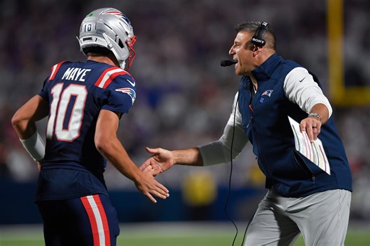 Drake Maye puts twist on game ball tradition after Patriots’ win over Mike Vrabel's former team