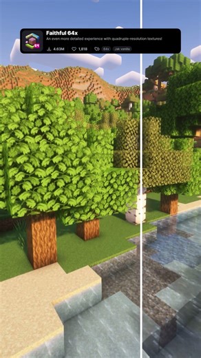 Best Minecraft Vanilla 64x64 Resource Pack: Faithful 64x #minecraft #shorts