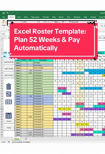 Excel Roster Template for Automatic Employee Scheduling