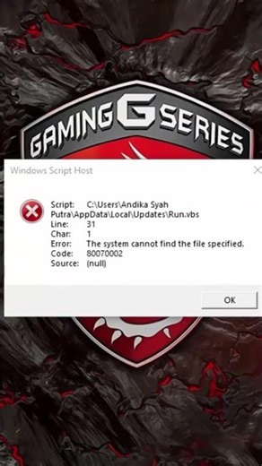 Cara Mengatasi Windows Script Host Error Run.vbs #Shorts