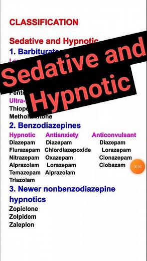 Sedative and hypnotic classification pharmacology