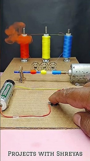Three Colour Thread Winding Machine ⚡🔌 #experiment #ideas #amazing #diyprojects #new #simple #diy