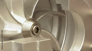 Rotor turbine circular electric pump for water or other liquid. Centrifugal pump for industrial water supply.