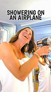 Taking A Shower On An Airplane While Flying To Dubai! #couple #travel #plane | Kara and Nate